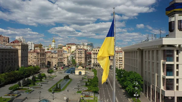 30.05.2020 Kiev Ukraine. Aerial photo of Maidan Nezalezhnosti. — Stock Photo, Image