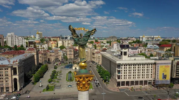 30.05.2020 Kiev Ucrânia. Fotografia aérea de Maidan Nezalezhnosti. — Fotografia de Stock