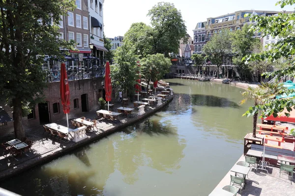 Oude Gracht Utrecht Netherlands Opening Lockdown — Stock Photo, Image