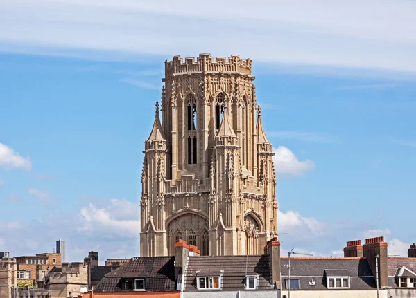 Věž Budovy Wills Memorial Building Univerzitě Bristolu Velké Británii Tyčí — Stock fotografie