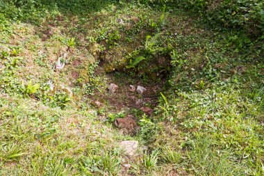 Worlebury 'de bir Demir Çağı tahıl deposu, Somerset, İngiltere' de bir tepe.