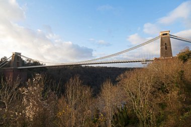 Clifton Askı Köprüsü Bristol, İngiltere 'de gün batımında