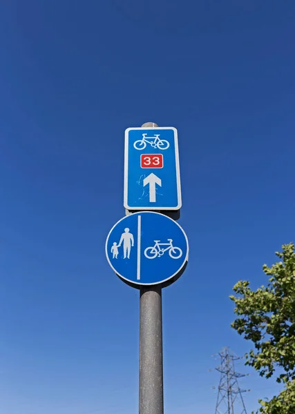 Знаки Национальном Велосипедном Маршруте Уэстон Супер Маре Великобритания — стоковое фото