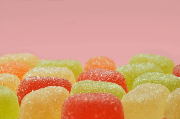 Mnohobarevná Marmeláda Zblízka Sweets Jasné Pozadí — Stock fotografie