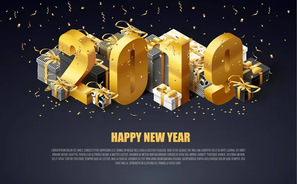 Happy new year 2019 background place for text — Stock Vector