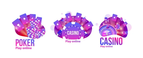 Casino objetos logo lugar para el texto — Vector de stock