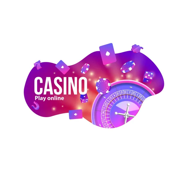 Casino oggetti logo posto per il testo — Vettoriale Stock