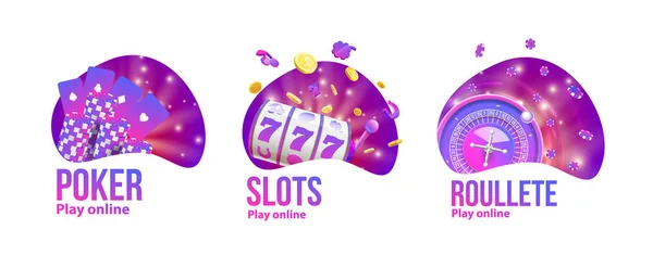 Casino objekty logo místo pro text — Stockový vektor