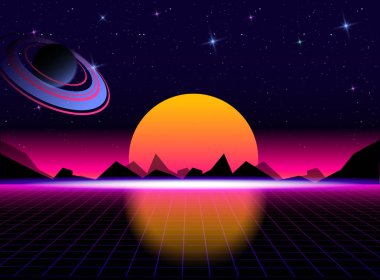 Retro dalga metin için arka plan yer 