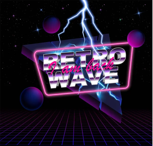 Retro wave pozadí místo pro text — Stockový vektor