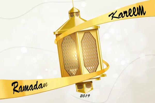 Arany ramadan kareem háttér helyén szöveg — Stock Vector