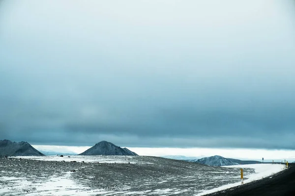 Сніжний Пейзаж Ісландії Хігтлендс Кінці Жовтня — стокове фото