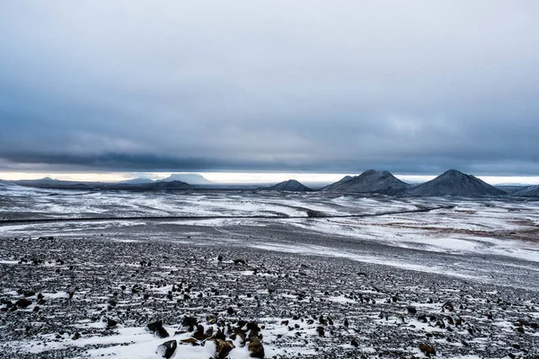 Snowy Landscape Highlands Iceland Late Octob — стокове фото