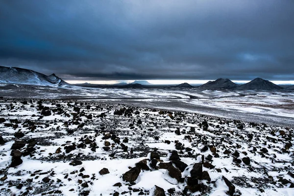 Snowy Landscape Highlands Iceland Late Octobycategorapaisajes — стокове фото