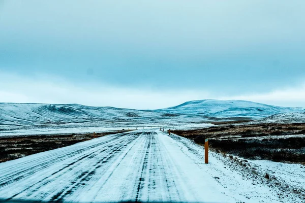 Estrada Número Através Das Terras Altas Islândia — Fotografia de Stock
