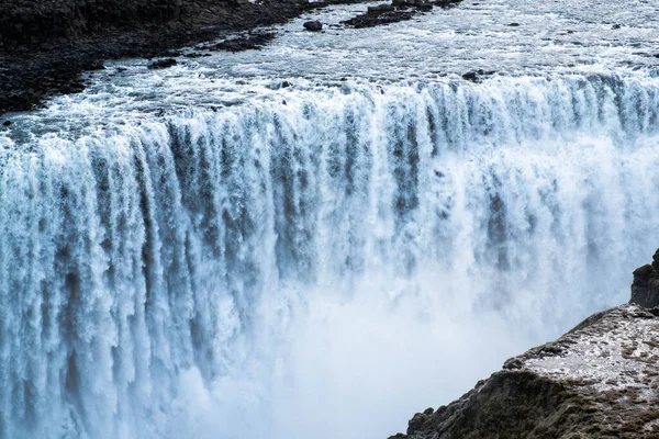 Dettifoss Nordöstra Island Europas Största Vattenfall Vid Solnedgången — Stockfoto