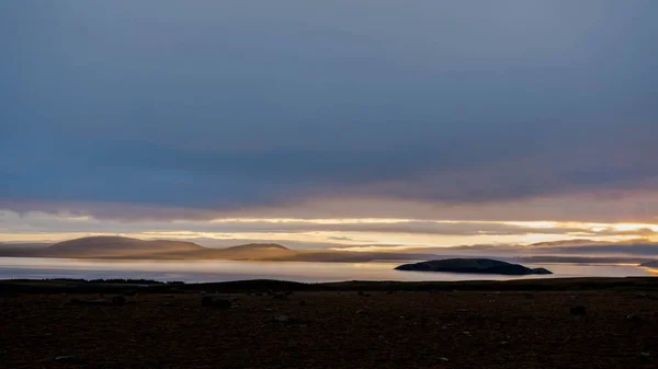 Drodze Gullfoss Reykjaviku Islandii Wspaniały Wschód Słońca — Zdjęcie stockowe