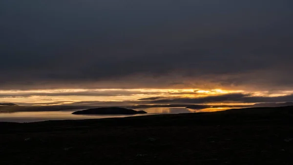 Sur Chemin Gullfoss Depuis Reykjavik Islande Magnifique Lever Soleil — Photo