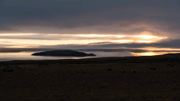 Útban Gullfoss Felé Reykjavikból Izlandról Egy Csodálatos Napfelkelte — Stock Fotó