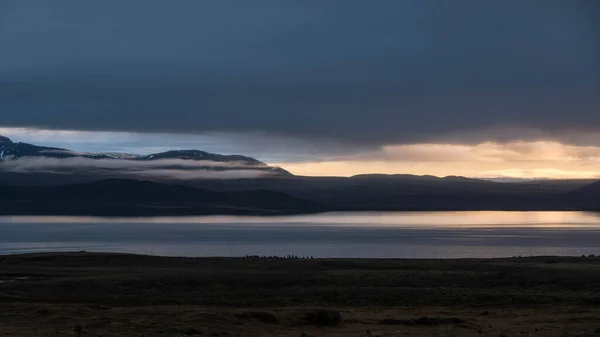 Weg Naar Gullfoss Vanuit Reykjavik Ijsland Een Prachtige Zonsopgang — Stockfoto