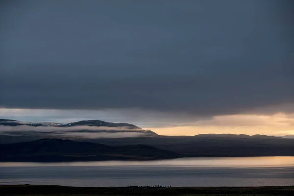 Weg Naar Gullfoss Vanuit Reykjavik Ijsland Een Prachtige Zonsopgang — Stockfoto