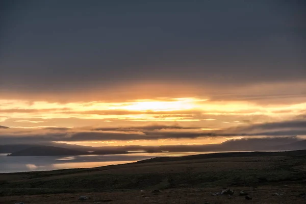 Camino Gullfoss Desde Reikiavik Islandia Maravilloso Amanecer — Foto de Stock