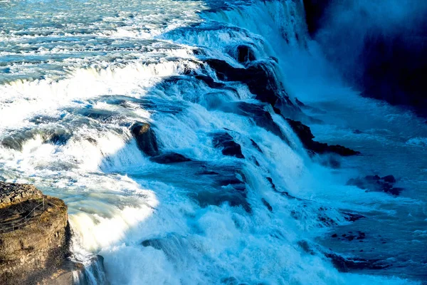 Der Spektakuläre Gullfoss Wasserfall Island — Stockfoto