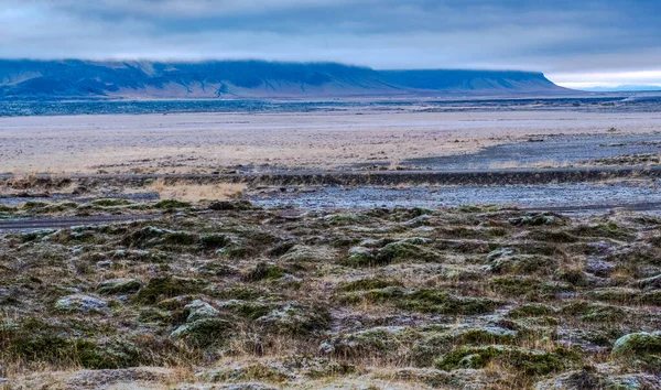 Μια Πεδιάδα Στη Δυτική Ισλανδία Φαίνεται Παγωμένη Πρώτο Φως Της — Φωτογραφία Αρχείου