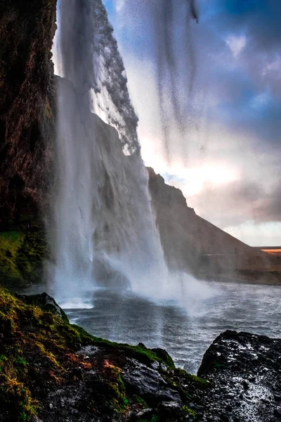 Seljalandsfoss Медичний Водоспад Південній Ісландії — стокове фото