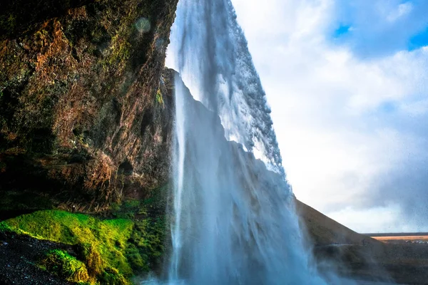 Seljalandsfoss Medical Waterfall South Iceland — Stock Photo, Image