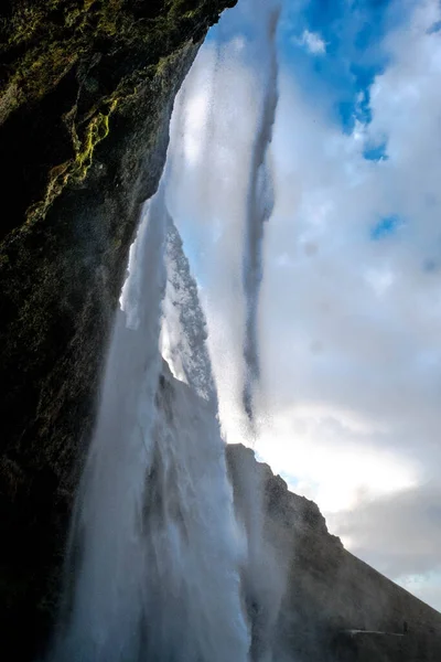 Seljalandsfoss Ett Medicinskt Vattenfall Södra Island — Stockfoto