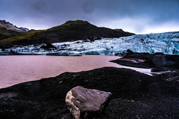 Solheimajokull Gletsjer Zuid Ijsland Bij Vik — Stockfoto