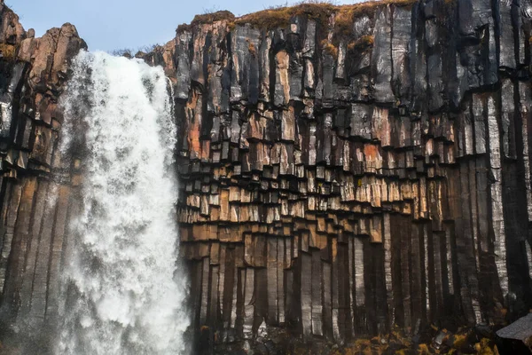 Svartifoss Ett Spektakulärt Vattenfall Skaftafell Nationalpark Södra Island — Stockfoto