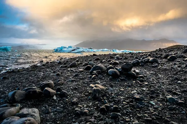 Jokulsarlon Zlanda Nın Güneyindeki Donmuş Göl — Stok fotoğraf