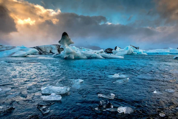 Jokulsarlon Παγωμένη Λιμνοθάλασσα Στη Νότια Ισλανδία — Φωτογραφία Αρχείου