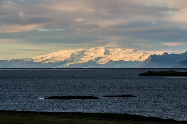 Montagnes Enneigées Lever Soleil Hofn Dans Sud Est Islande — Photo