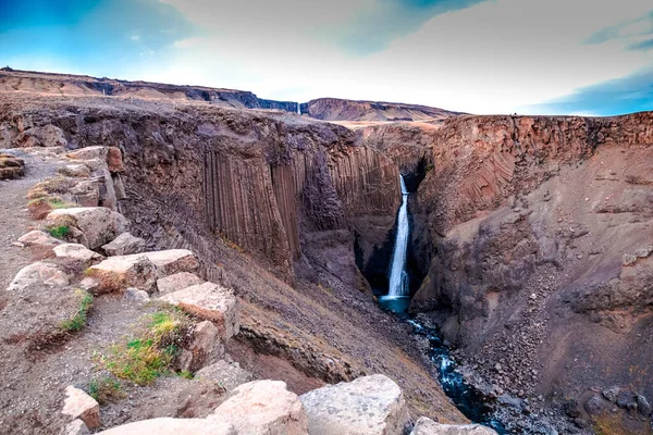 Kilátás Litlanesfoss Vízesésre Kelet Izlandon — Stock Fotó