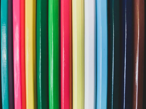 Πολύχρωμα Μολύβια Διαφόρων Χρωμάτων Από Κοντά Χρώμα Και Υφή Του — Φωτογραφία Αρχείου