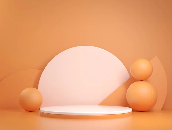 Abstrakt Minimal Orange Scen Geometriskt Koncept Render — Stockfoto