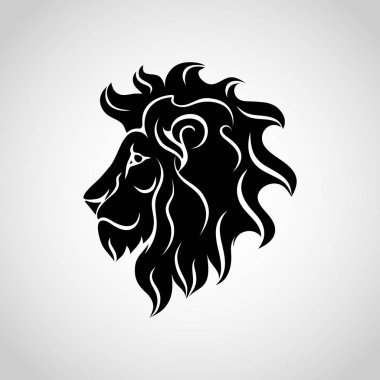 Aslan baş simge logosunu görmeniz gerekir. Vektör çizim