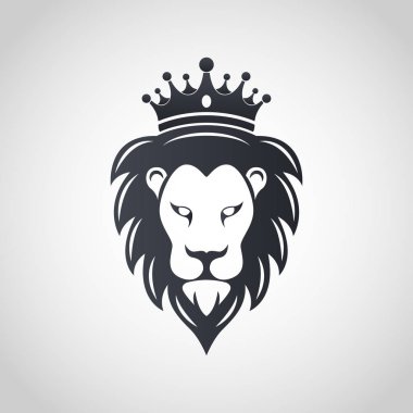 Aslan baş simge logosunu görmeniz gerekir. Vektör çizim