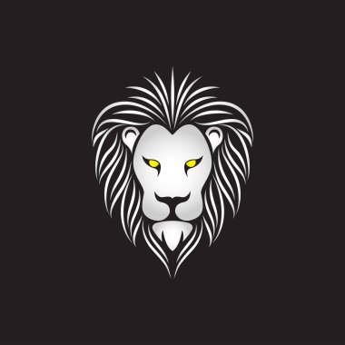 Aslan baş simge logosunu görmeniz gerekir. Vektör çizim