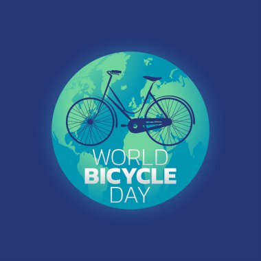 Dünya Bisiklet Günü. Vektör illüstrasyonu.