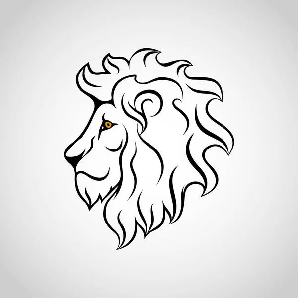 Logo Icône Tête Lion Illustration Vectorielle — Image vectorielle