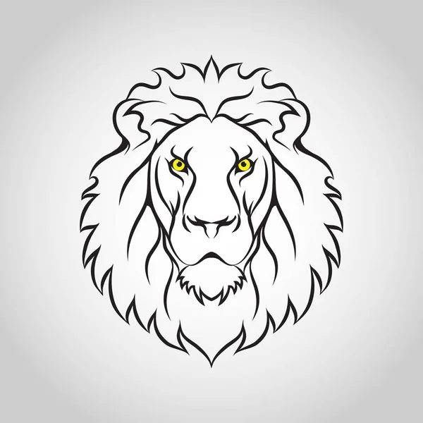 Lion Hoofd Pictogram Logo Vectorillustratie — Stockvector