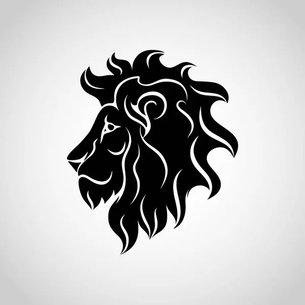 狮子头图标徽标 矢量插图 — 图库矢量图片
