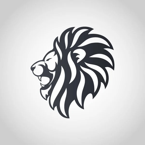 狮子头图标徽标 矢量插图 — 图库矢量图片