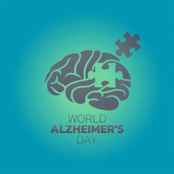Ilustración Creativa Póster Pancarta Del Día Mundial Del Alzheimer — Vector de stock