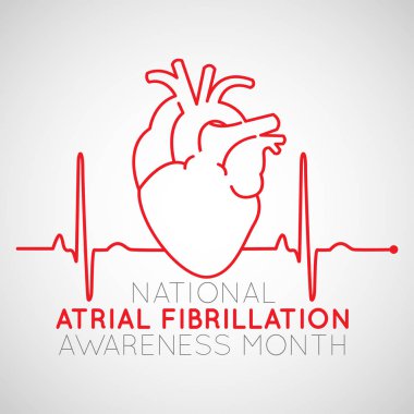 Ulusal atriyal fibrilasyon Farkındalık ay vektör logo simge tasarlamak