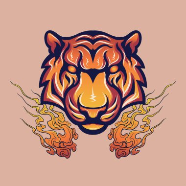 Tiger logo simge tasarlamak vektör